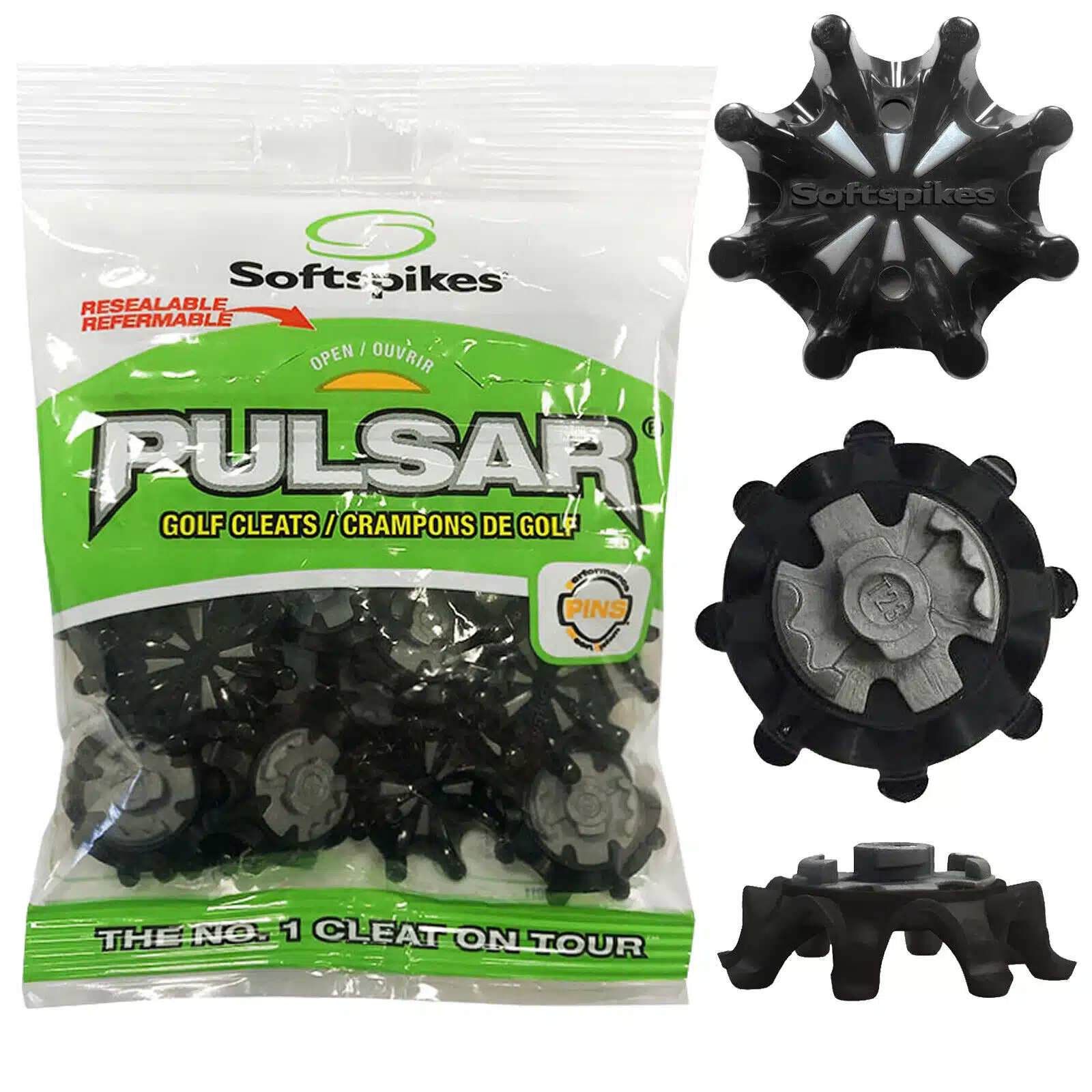 Softspikes Pulsar Golf Cleats PINS Thread Black - Image 2
