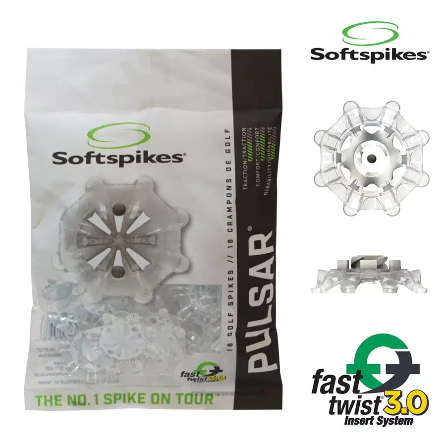 Softspikes Pulsar Golf Cleats Fast Twist® 3.0 Translucent/White - Image 2