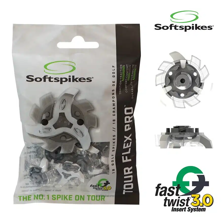 Softspikes Tour Flex Pro Golf Cleats Fast Twist® 3.0 Translucent/White - Image 2