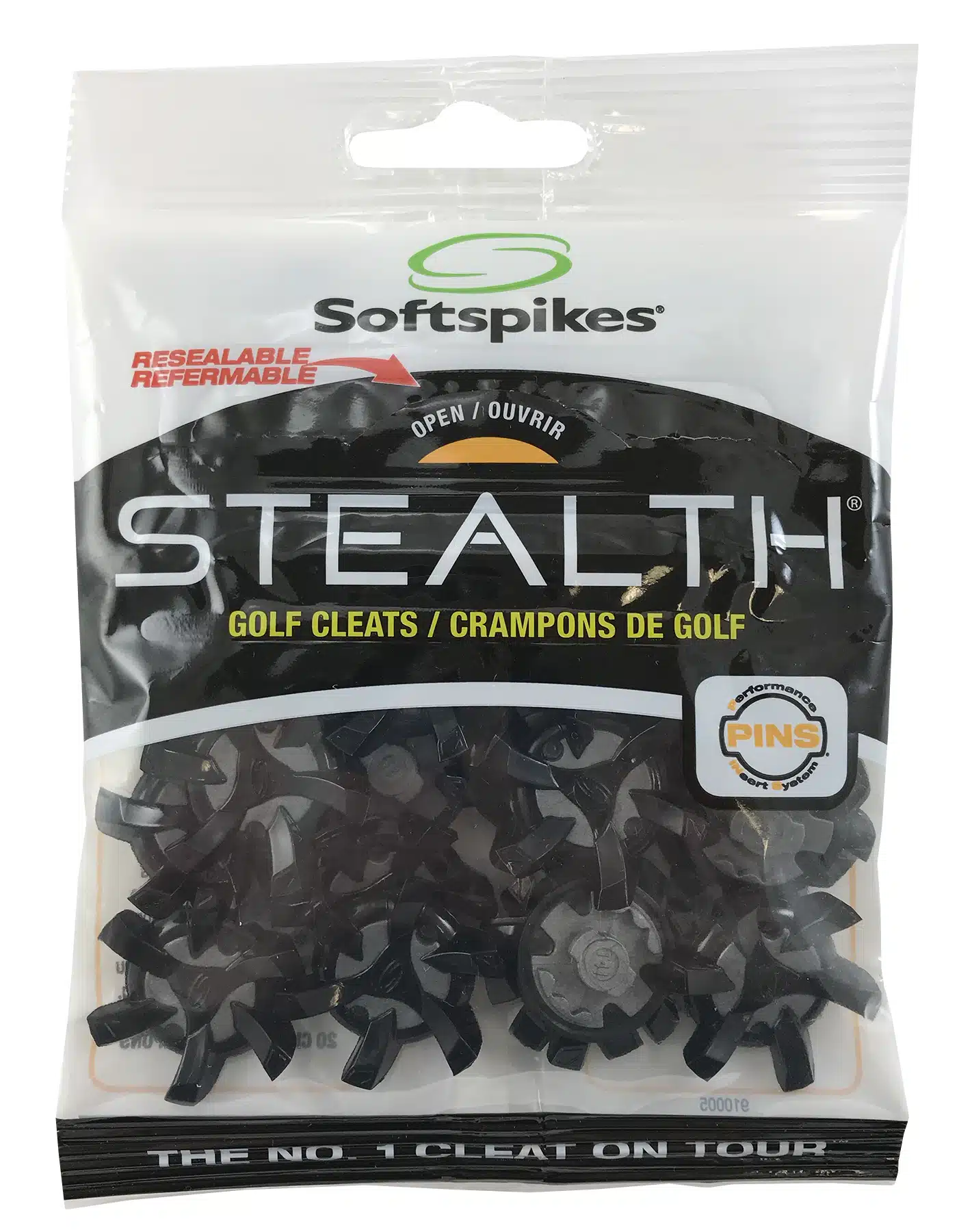 Softspikes Stealth Golf Cleats PINS Thread Black / Silver - Image 2
