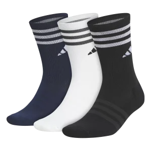 adidas Golf Socks Three Stripe Crew – 3 Pack – Black/Navy/White