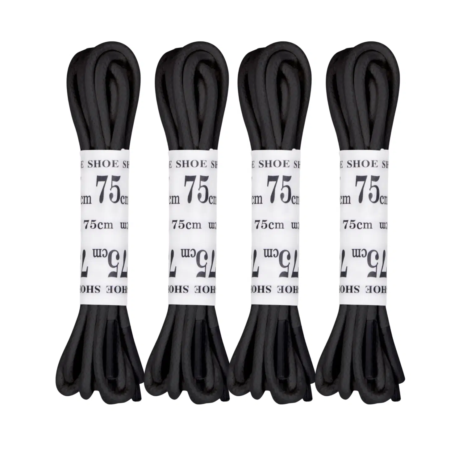 Black 4 Pack Replacement Waxed Laces for Ecco Golf Shoes 75cm (Round)