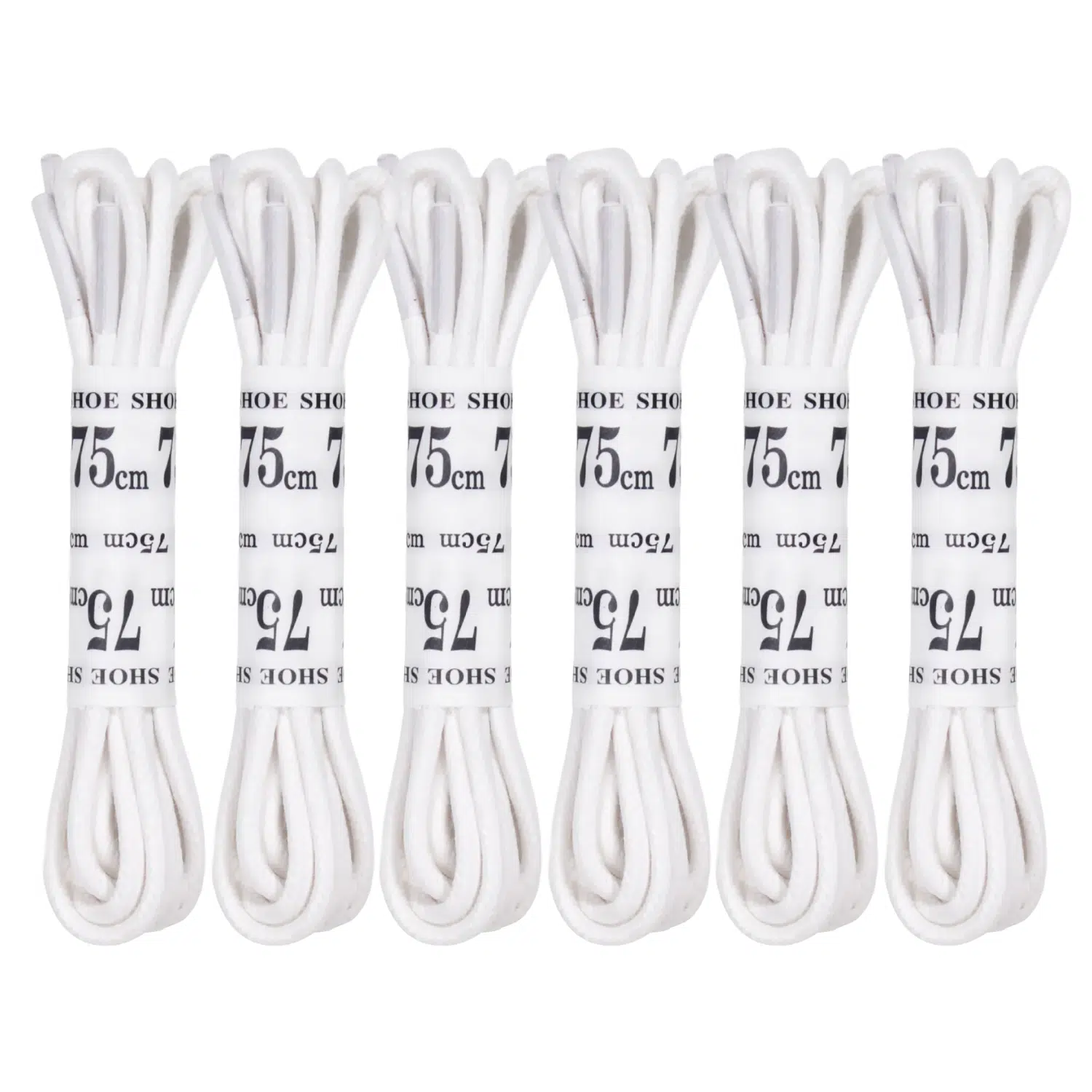 White 6 Pack Replacement Waxed Laces for Ecco Golf Shoes 75cm (Round)